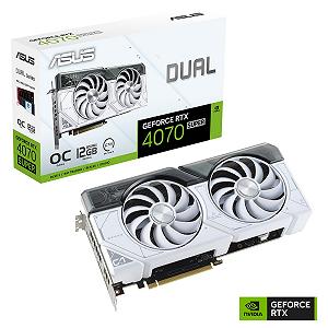 Графічна карта ASUS Dual GeForce RTX 4070 Super White Edition 12GB GDDR6X біла synthetic.ua - Фото 1