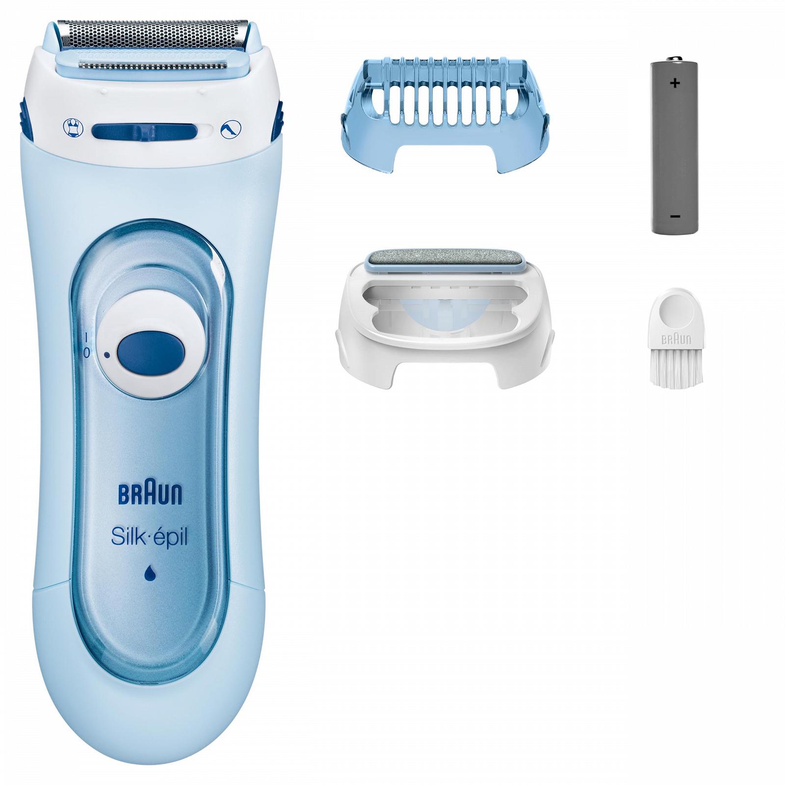 Женская электробритва Braun Silk-epil 5-160 3-в-1 беспроводная Wet & Dry с триммером и системой пилинга, синяя, фото №7 Женская электробритва Braun Silk-epil 5-160 3-в-1 беспроводная Wet & Dry с триммером и системой пилинга, синяя, фото №7