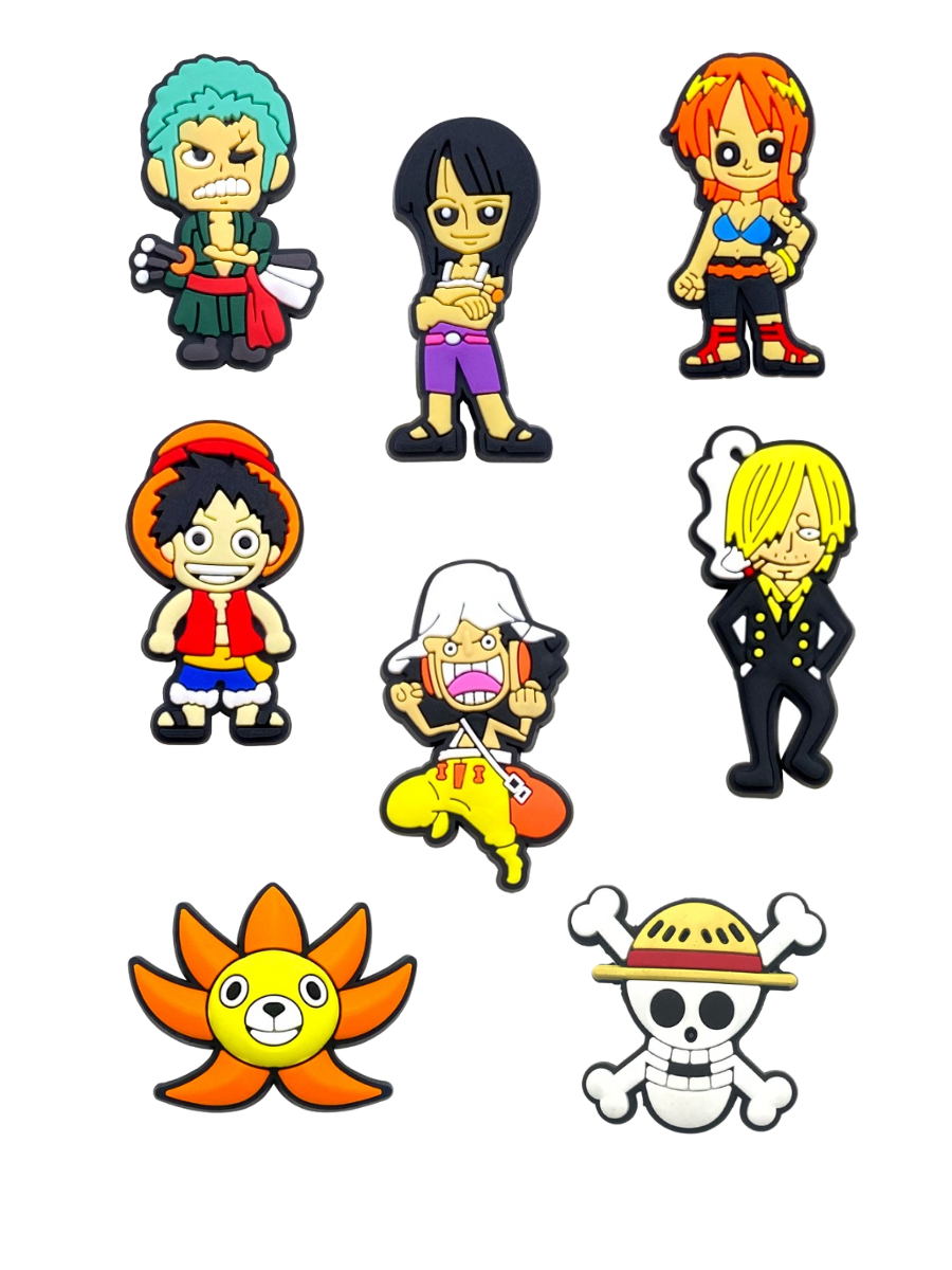 Джибитсы Ван пис Большой куш One Piece Jibbitz 8 шт аксессуары Крокс украшение Dz_142_2, фото №1