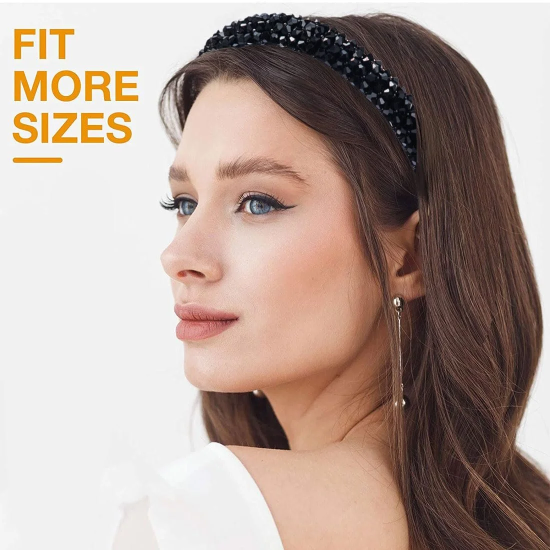Жіночий обруч для волосся з кристалами Чорний, фото №4 Жіночий обруч для волосся з кристалами Чорний, фото №4