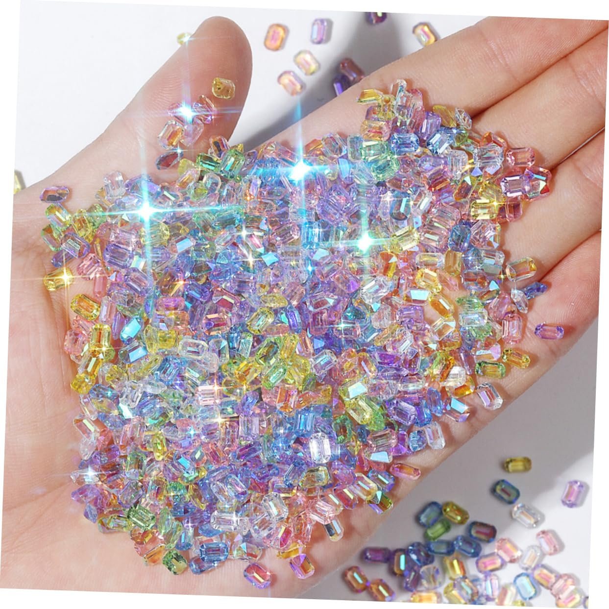 Mikinona Home Decor 2 коробки Аксессуары для ногтей Набор для маникюра DIY Украшения для маникюра Маленькие бриллиантовые украшения из смолы для ногтей Разноцветные бриллианты для самостоятельного изготовления ногтей, фото №3