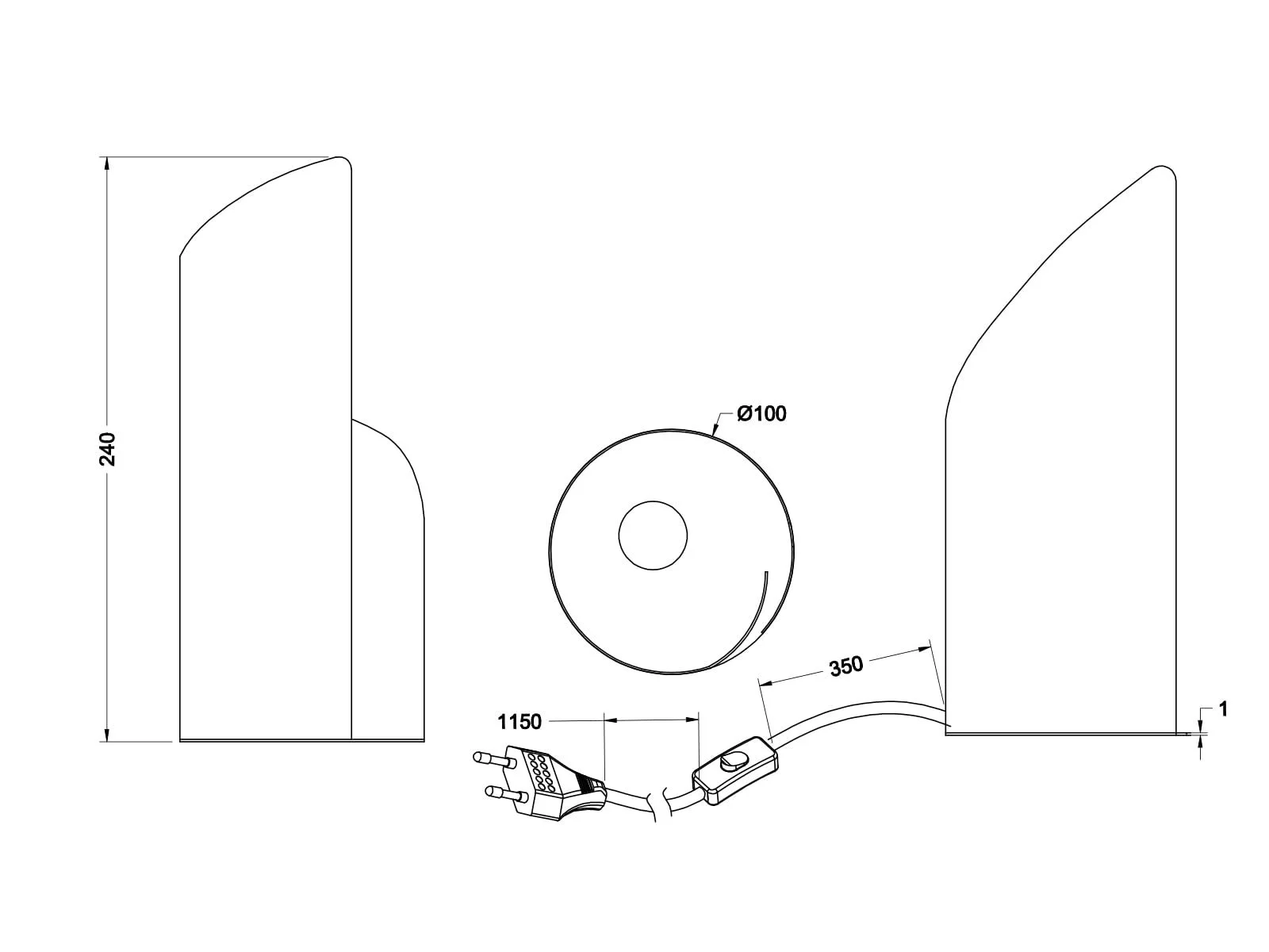 Настільна лампа Reality Leuchten Frank Металева E14 10 x 10 x 24 см Матовий чорний/Золото, фото №7