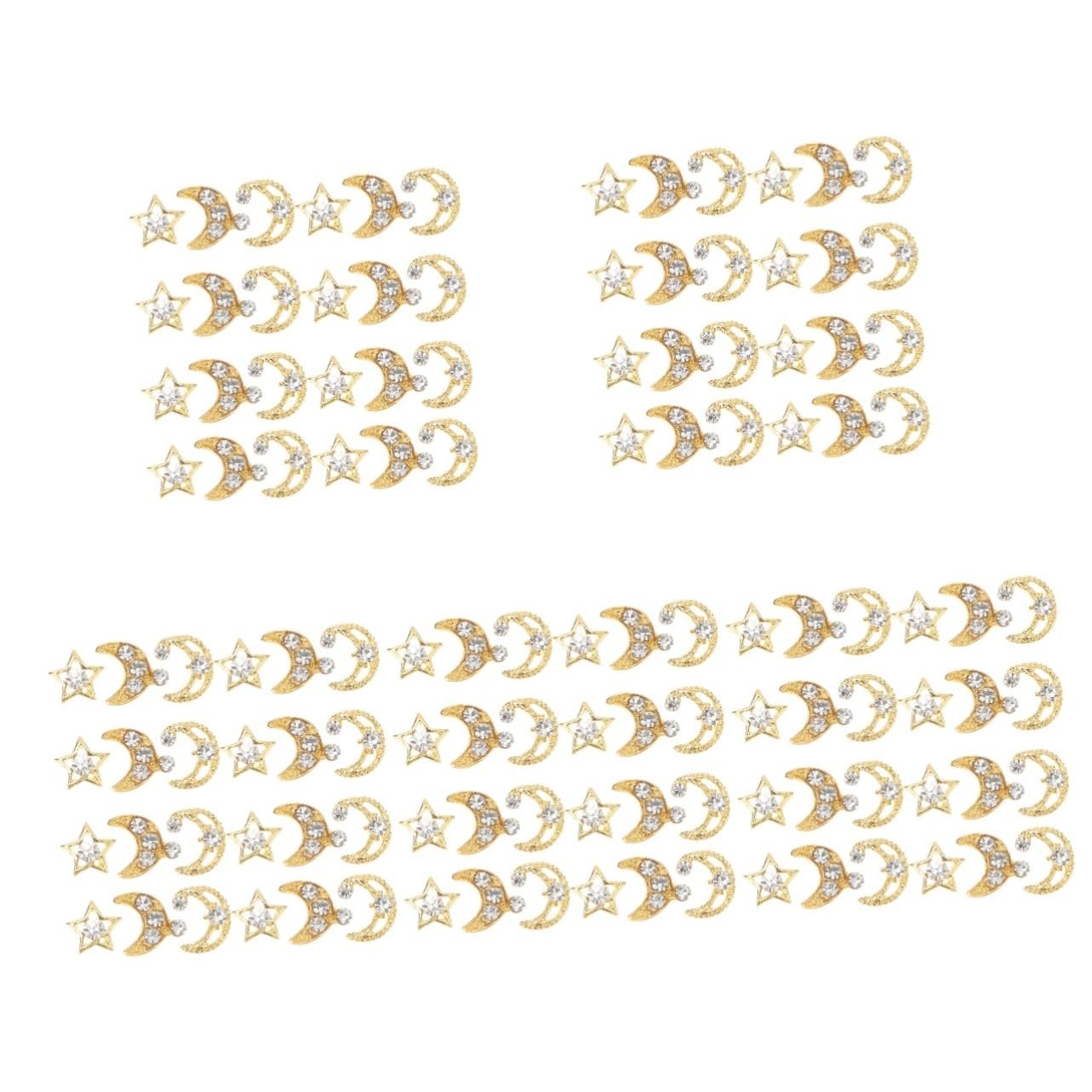 Украшения для ногтей FRCOLOR Луна и звезды 150шт. Аксессуары для маникюра Блестящие украшения для творческого дизайна ногтей, фото №1