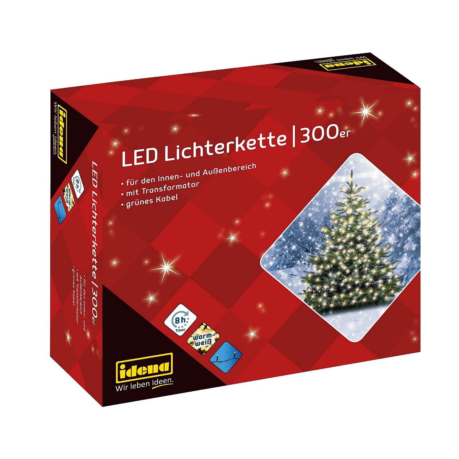 Світлодіодна гірлянда Idena Приблизно 3,40 м, 300 LED, теплий білий, фото №1