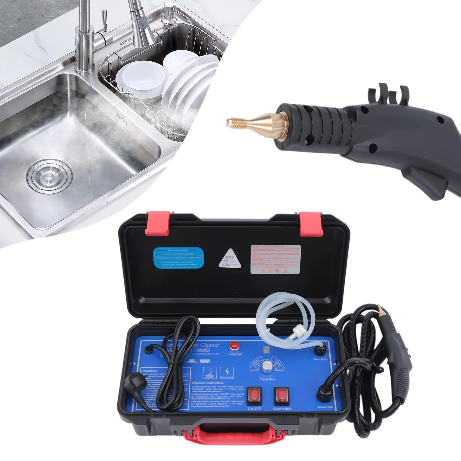 Пароочисник ручний Car Household 3000W високої температури та тиску професійний, фото №5