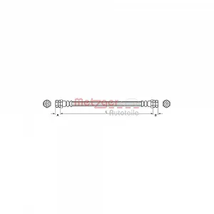 Тормозной шланг METZGER 4110883 для VW, задняя ось слева, задняя ось справа - Фото 1