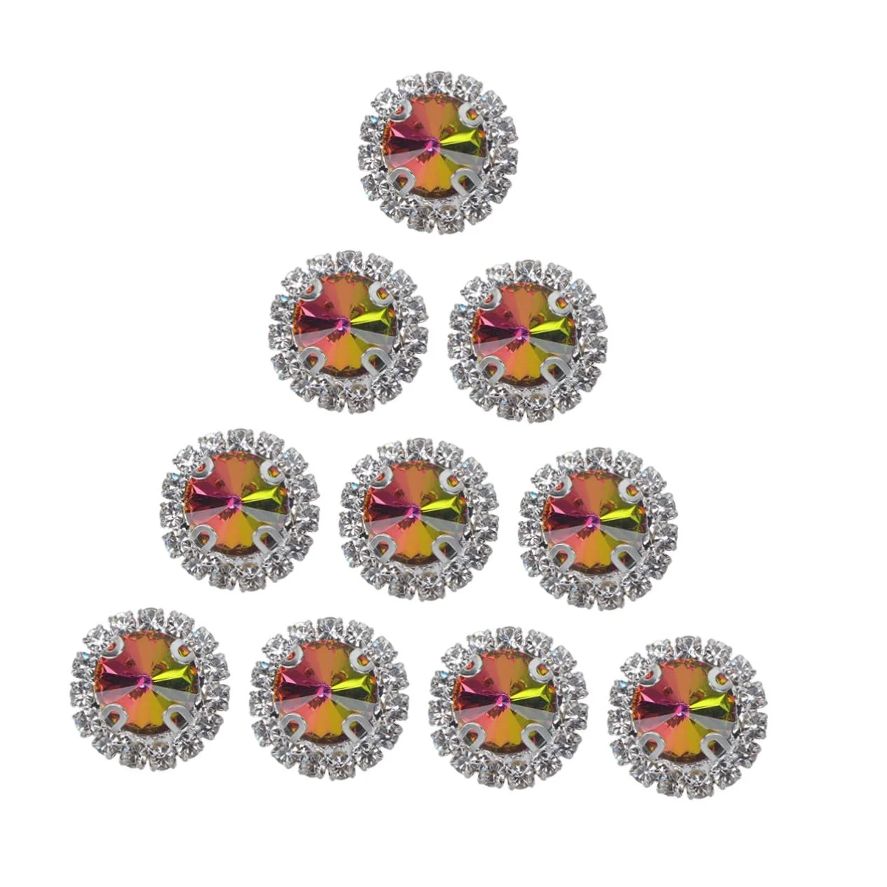 Стрази Круглі STOBOK 20шт для рукоділля, штучні діаманти для виготовлення ювелірних виробів, весільні прикраси для столу, блискучі, фото №1