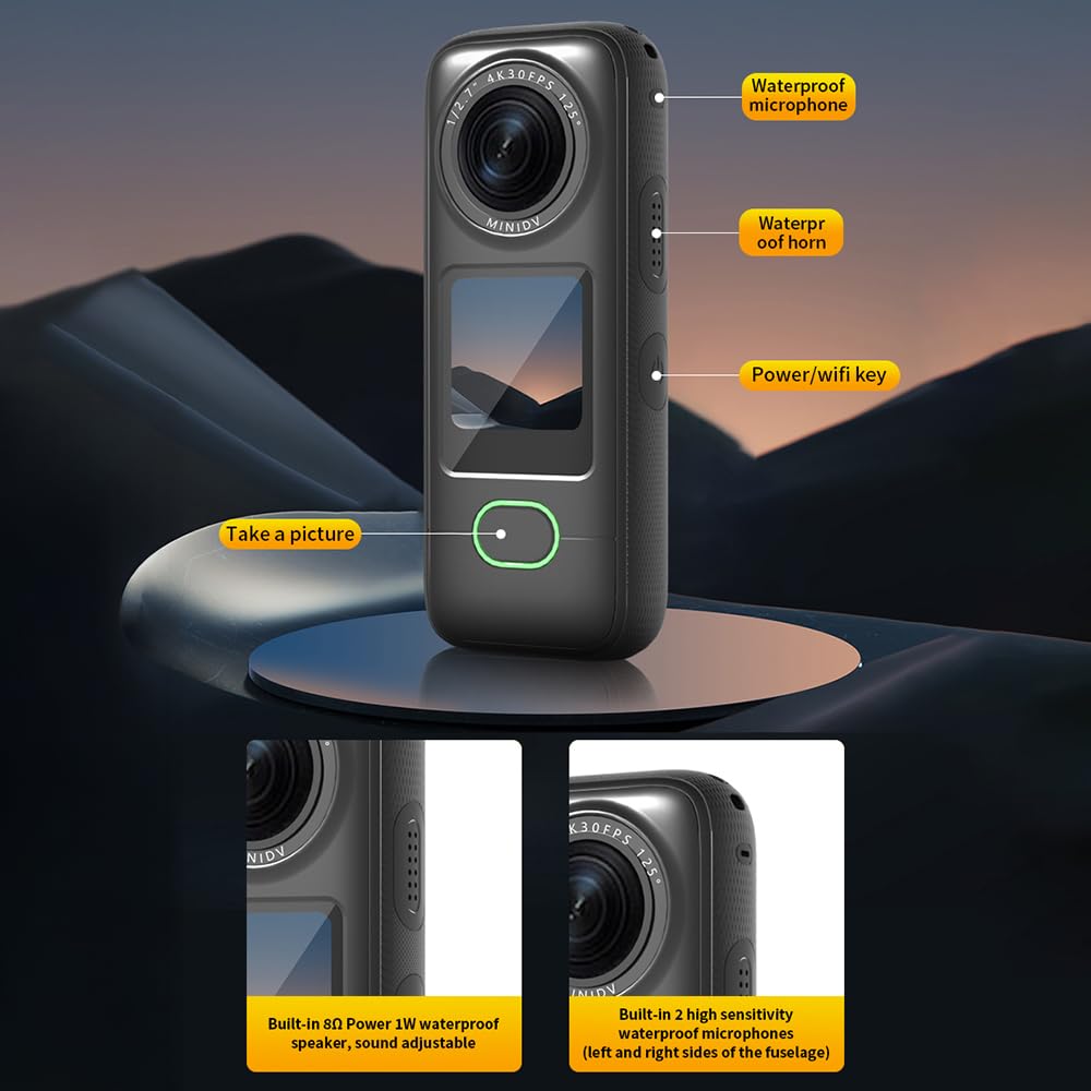 Екшн-камера Andoer 4K WiFi 150° 1.4 дюйма Антишок Водонепроникна, фото №7