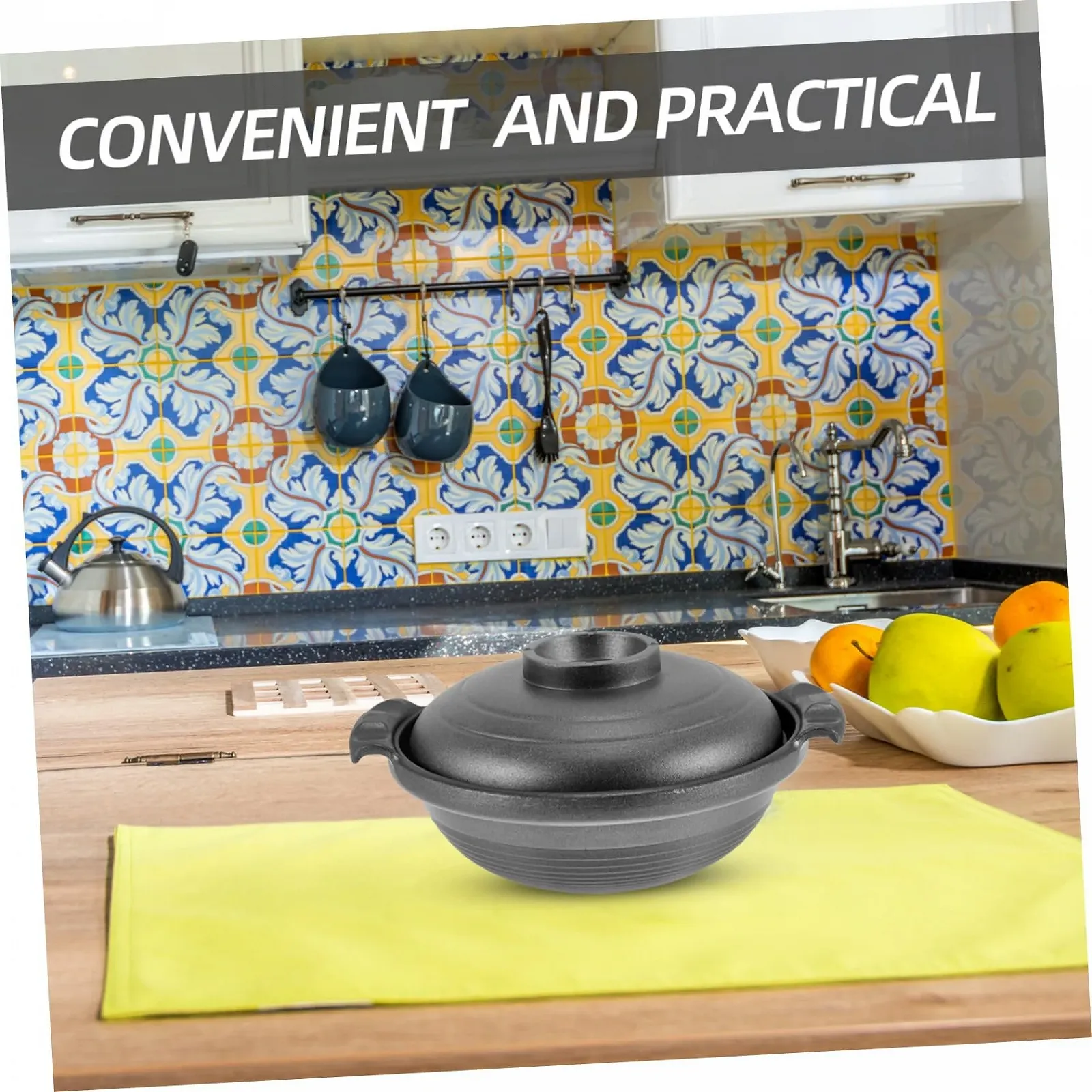 Кастрюля BESTYASH керамическая с крышкой для супов и рагу, фото №6