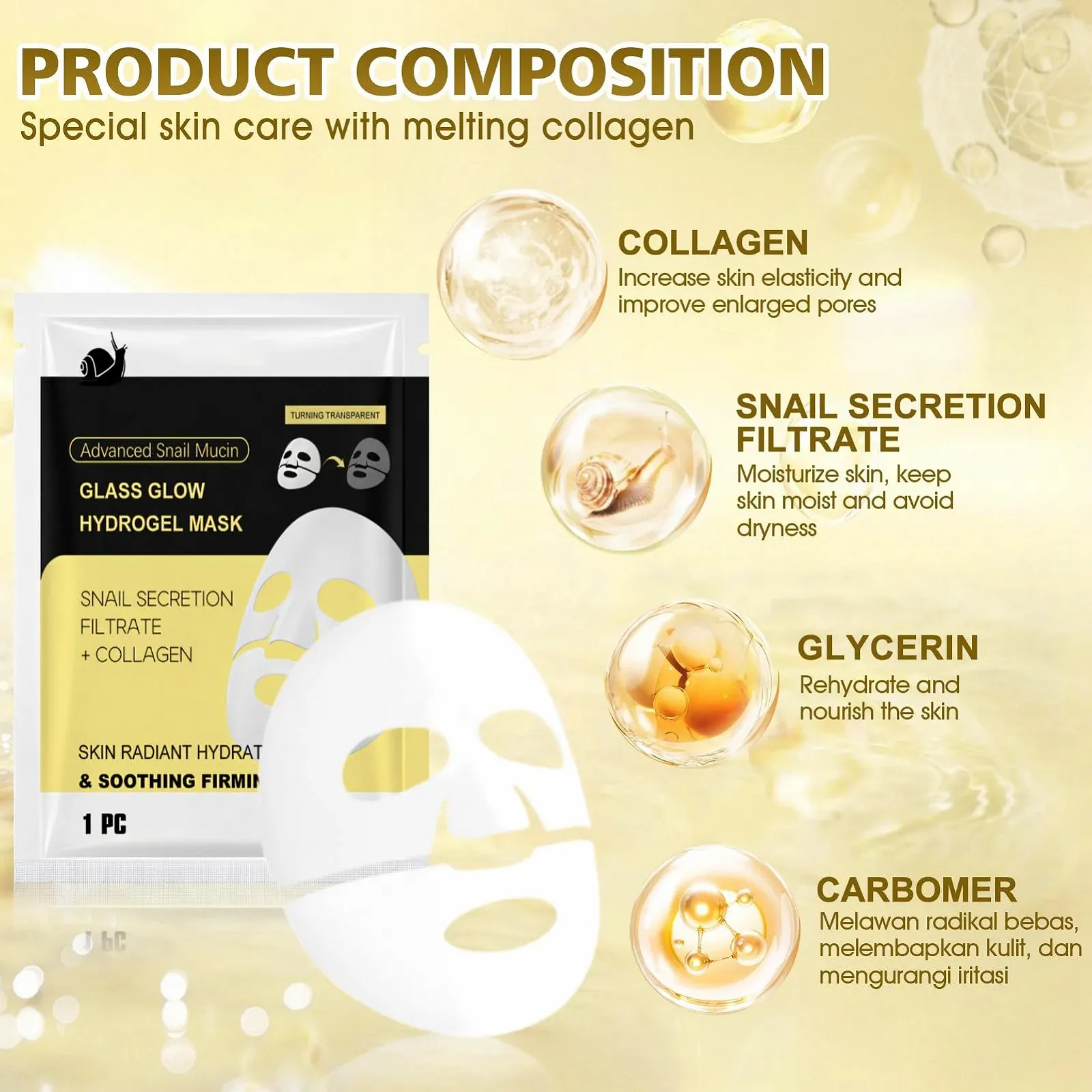 Маска Allony Муцин Равлика Advanced, Нічна Колагенова, фото №2