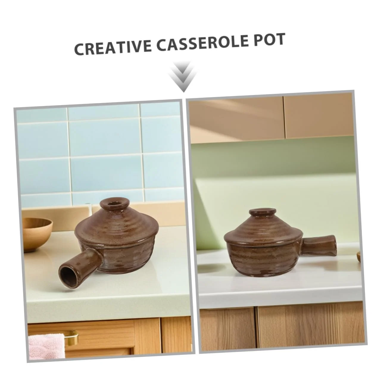 Набор суповых мисок Amosfun Japanese Coarse 2 шт с крышкой и ручкой Термостойкие, фото №3