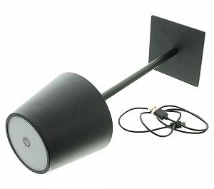 Настільна лампа FRANK FLECHTWAREN "Black" LED металева матова димована сенсорна 31 см Чорна - Фото 1