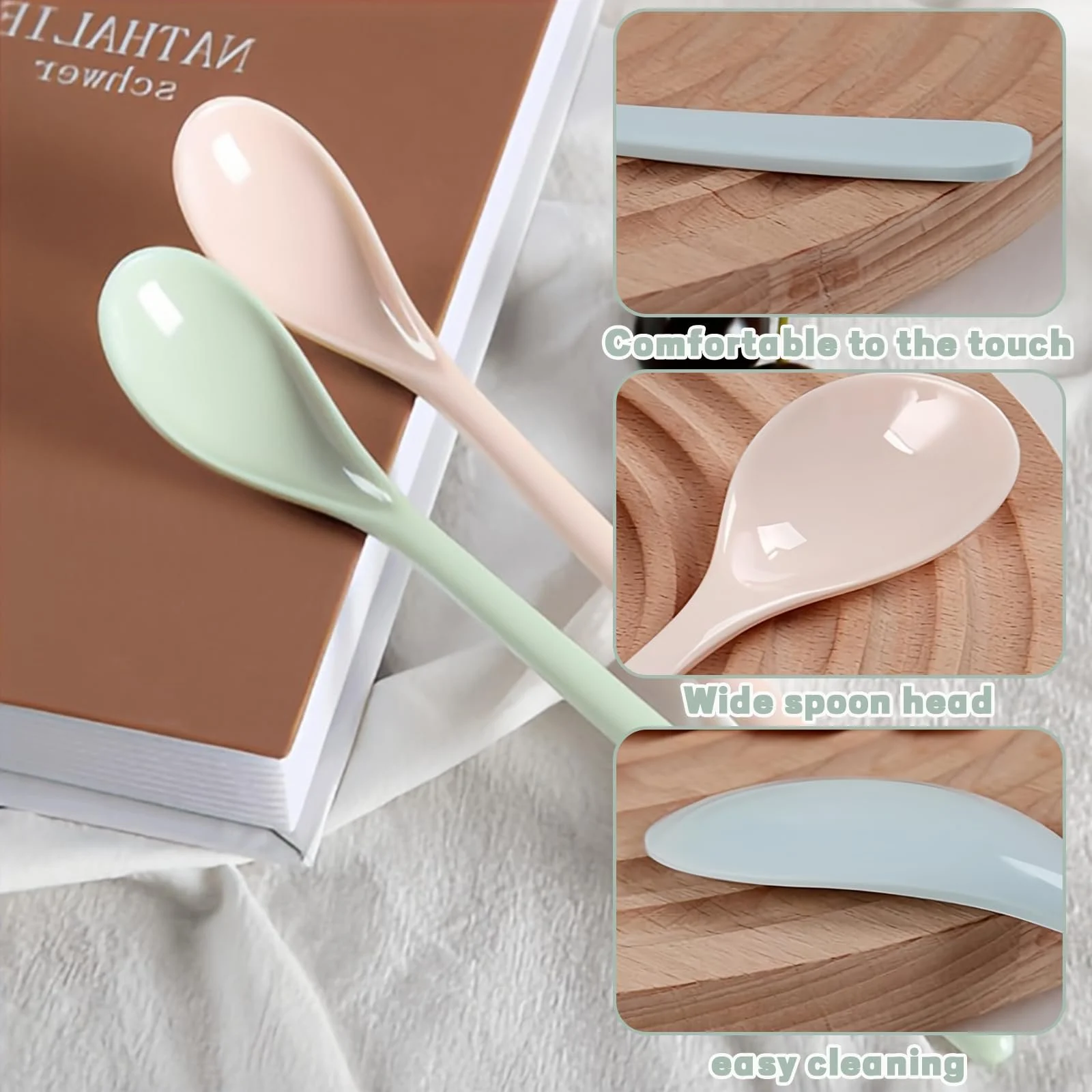 Ложки Пластикові Довгі Набір 5 штук Різнокольорові, фото №3