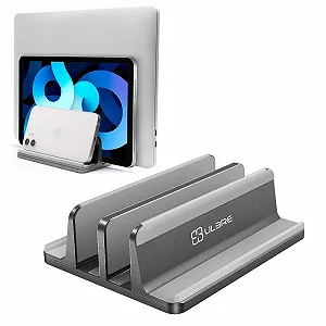 Вертикальная Подставка для Ноутбука Двойная Регулируемая 4 Отделения Серый - Фото 1