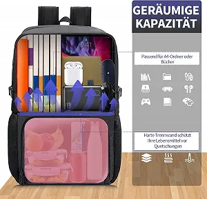 Рюкзак для ноутбука BERTASCHE Lunch 15.6" з термовідділенням та USB Чорний synthetic.ua - Фото 1