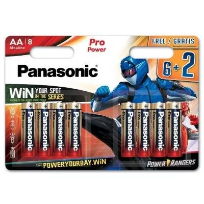 Батарейка PANASONIC AA LR6 Pro Power * 8 Power Rangers (LR6XEG/8B2FPR), фото №1