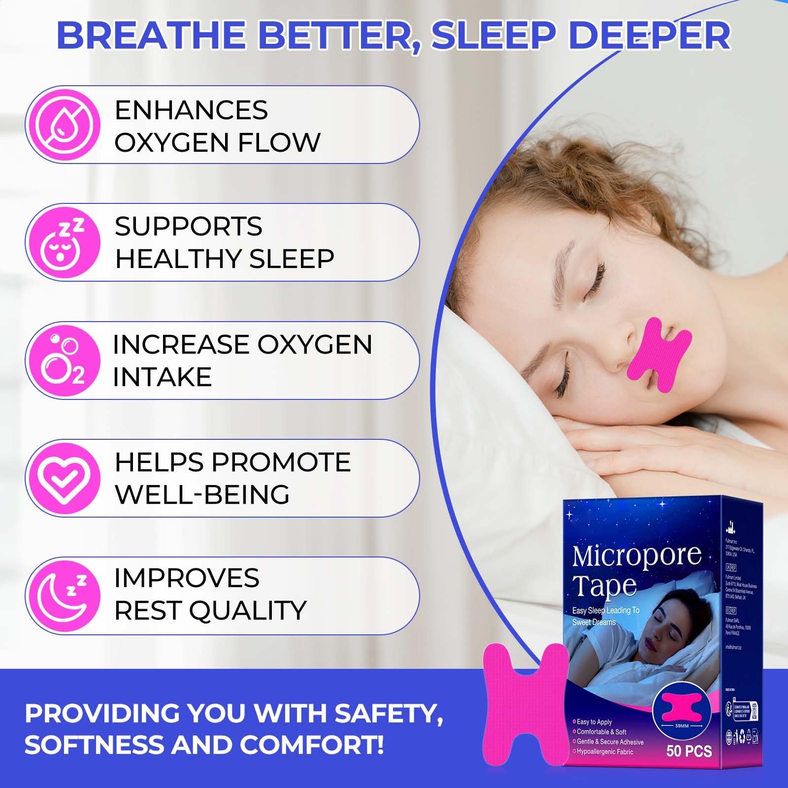 Лента для рта 50 Prozent Для сна и уменьшения храпа Эластичный дизайн, фото №8