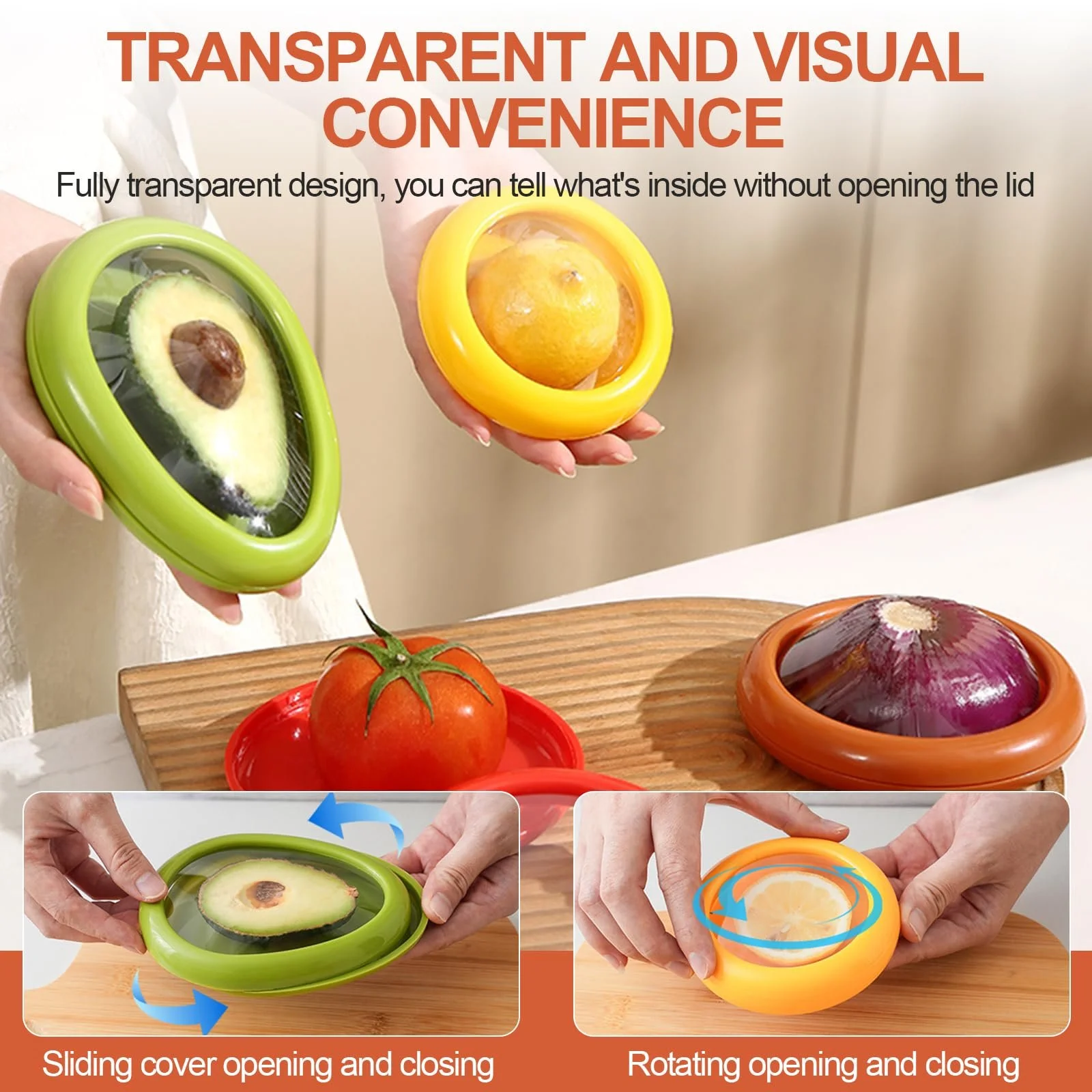 Контейнери для зберігання фруктів та овочів Reusable Silicone Food Container для холодильника Набір 4 шт., фото №3 Контейнери для зберігання фруктів та овочів Reusable Silicone Food Container для холодильника Набір 4 шт., фото №3