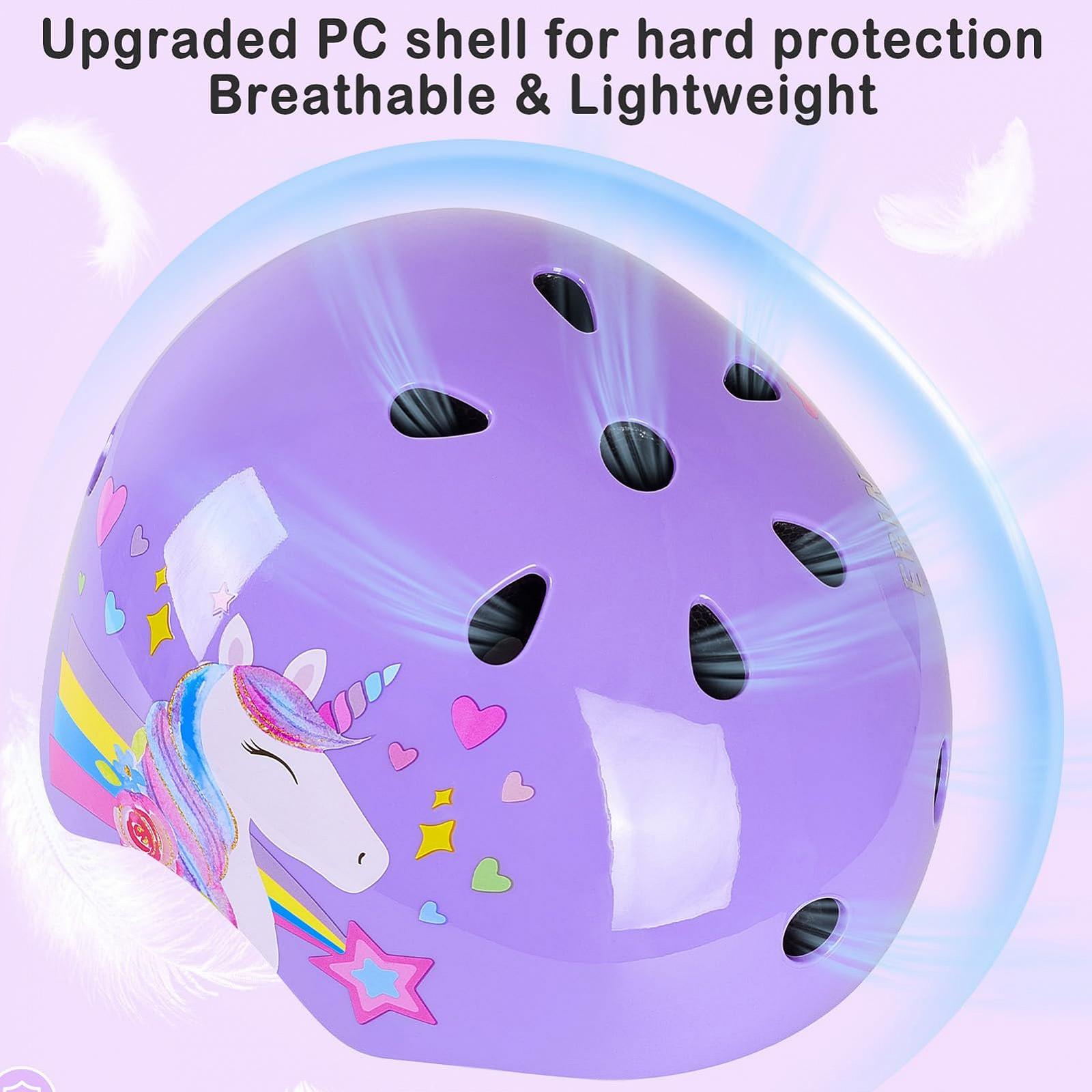 Дитячий Шолом Unicorn Castle Protector Set Регульований 7-в-1 Наколінники Напульсники та Налокітники для Скейтборду, Катання на ковзанах, Самокату, Велосипеда, фото №7