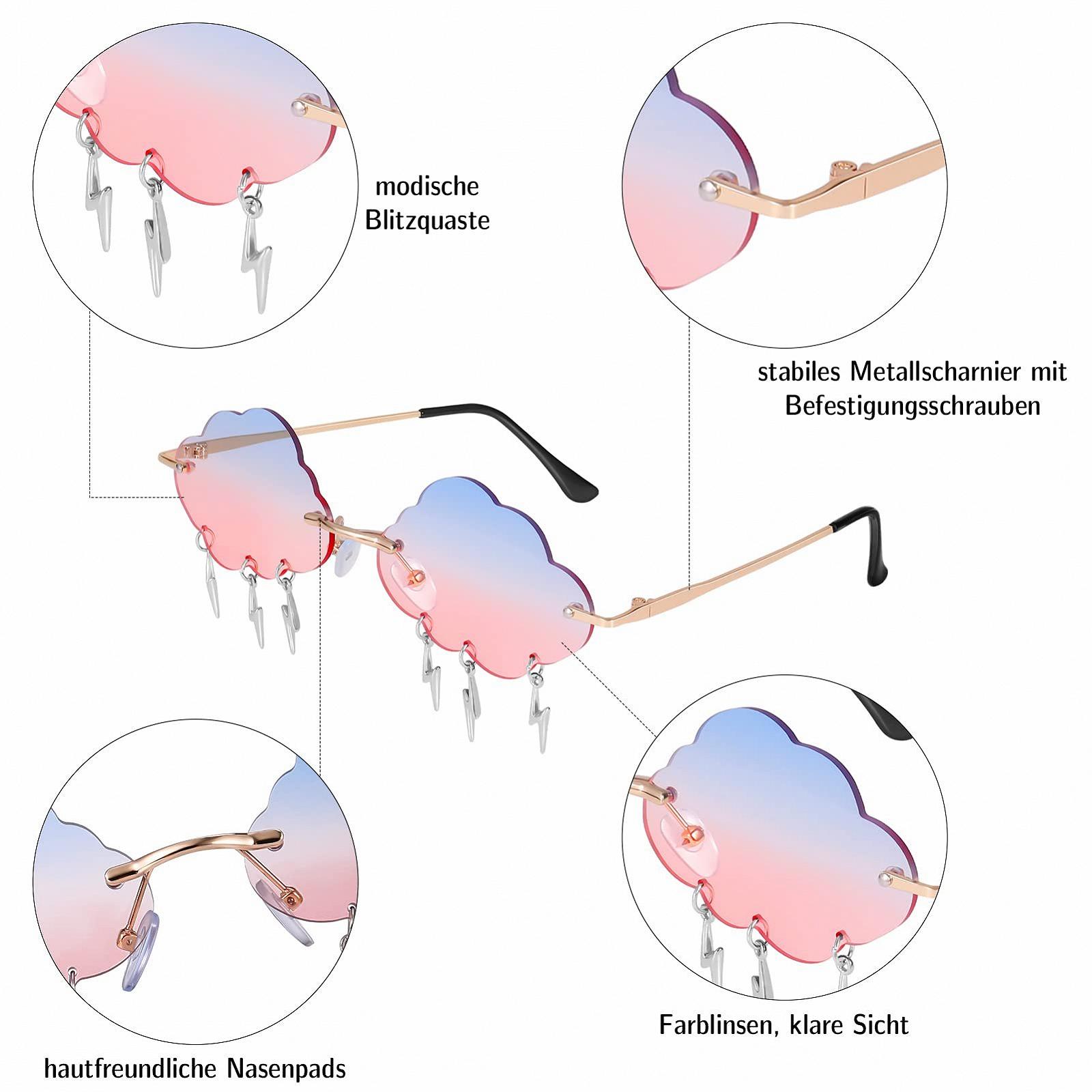 Сонцезахисні окуляри Auidy_6TXD Без оправи Набір з 2 шт. Різнокольорові, фото №3