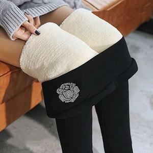 Жіночі Термо Легінси з Підкладкою Teddy Fleece, Висока Талія, Теплі, Еластичні, Колір: Чорний synthetic.ua - Фото 1