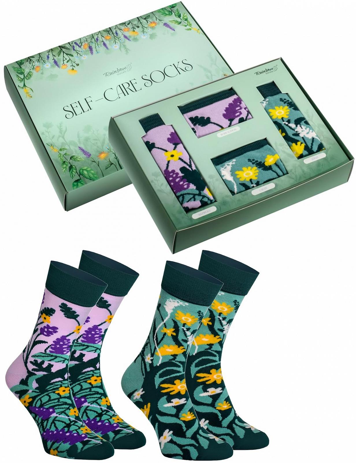 Носки Rainbow Socks Self Care Box - Набор носков для ухода за собой для женщин, которые ценят свою внешность - 2 пары, фото №1