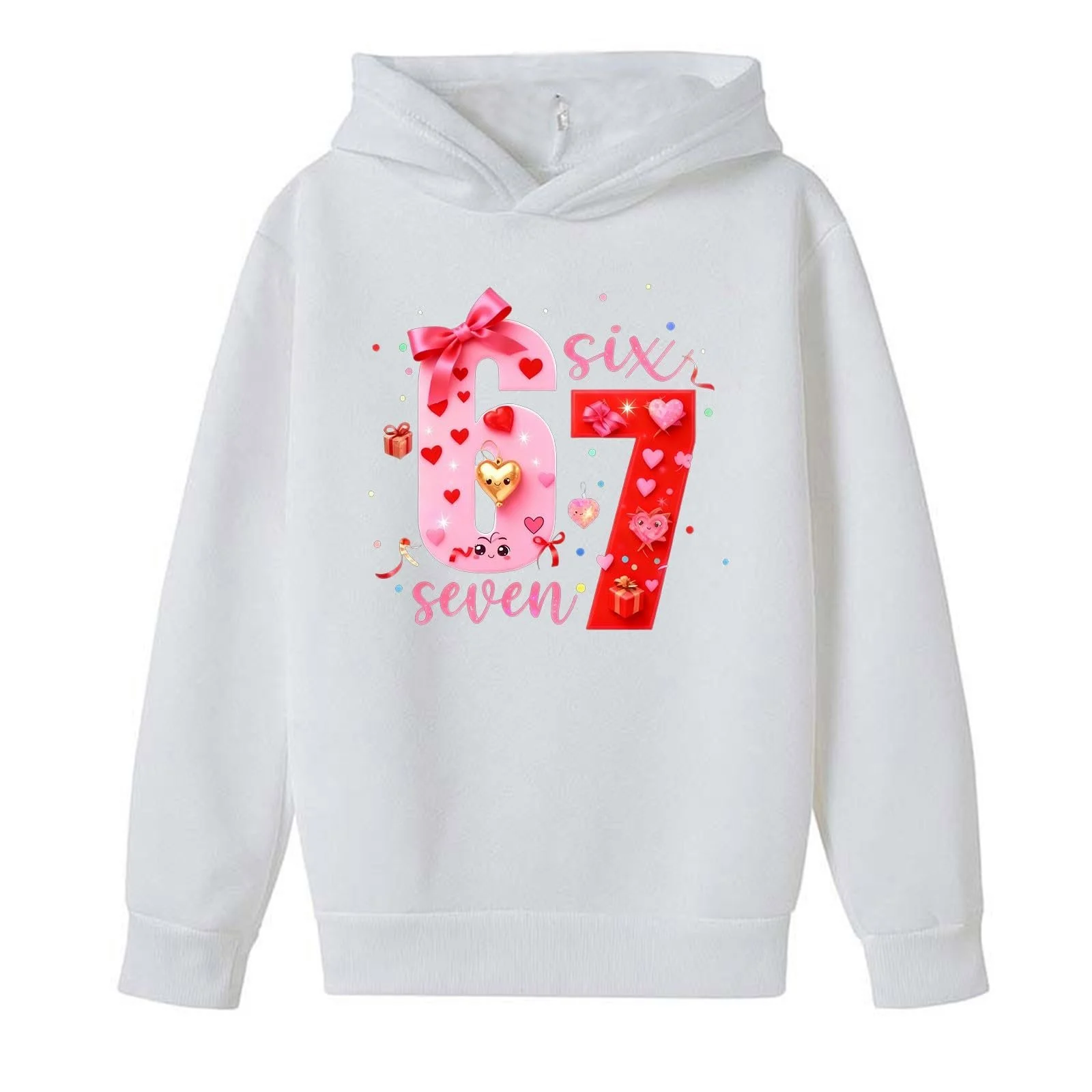 Худи Six Seven 67 Детский Пуловер С Длинным Рукавом Теплый M Принт, фото №5