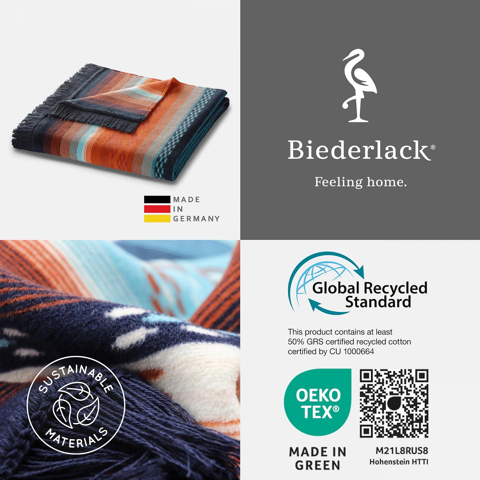 Покривало Biederlack Peru М'яка Бавовняна Темно-синій/Помаранчевий 150 x 200 см, фото №7 Покривало Biederlack Peru М'яка Бавовняна Темно-синій/Помаранчевий 150 x 200 см, фото №7