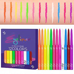 Купить Цветной Eyeliner Buntes Eyeliner-Set 12 Farben водостойкость высокая точность высокопигментированный стойкий набор Neon Glow - Фото 1 Цветной Eyeliner Buntes Eyeliner-Set 12 Farben водостойкость высокая точность высокопигментированный стойкий набор Neon Glow - Фото 1