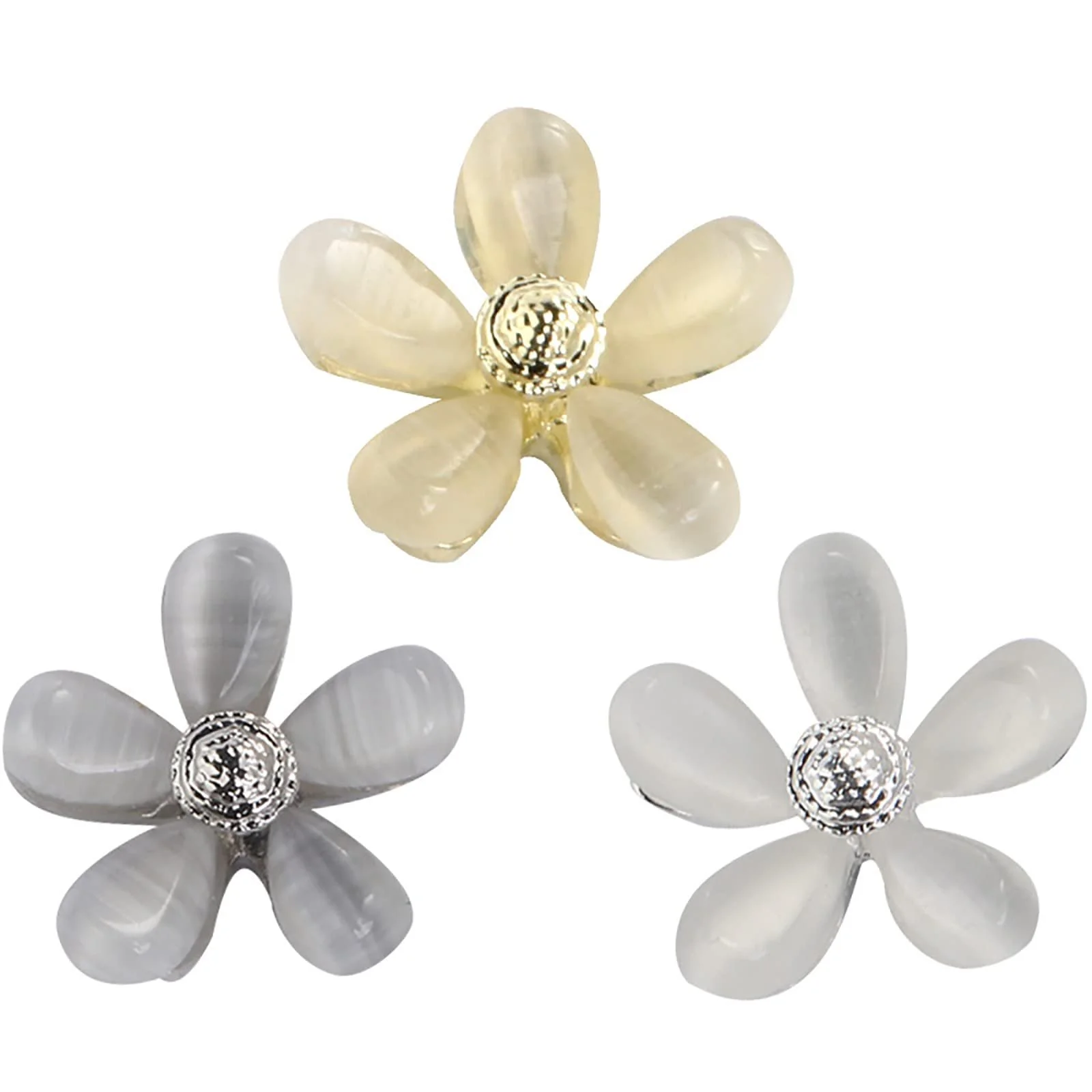 Стразы Цветок Опал Сплав 3D DIY Аксессуары для маникюра, 30 штук, 3 цвета, фото №1