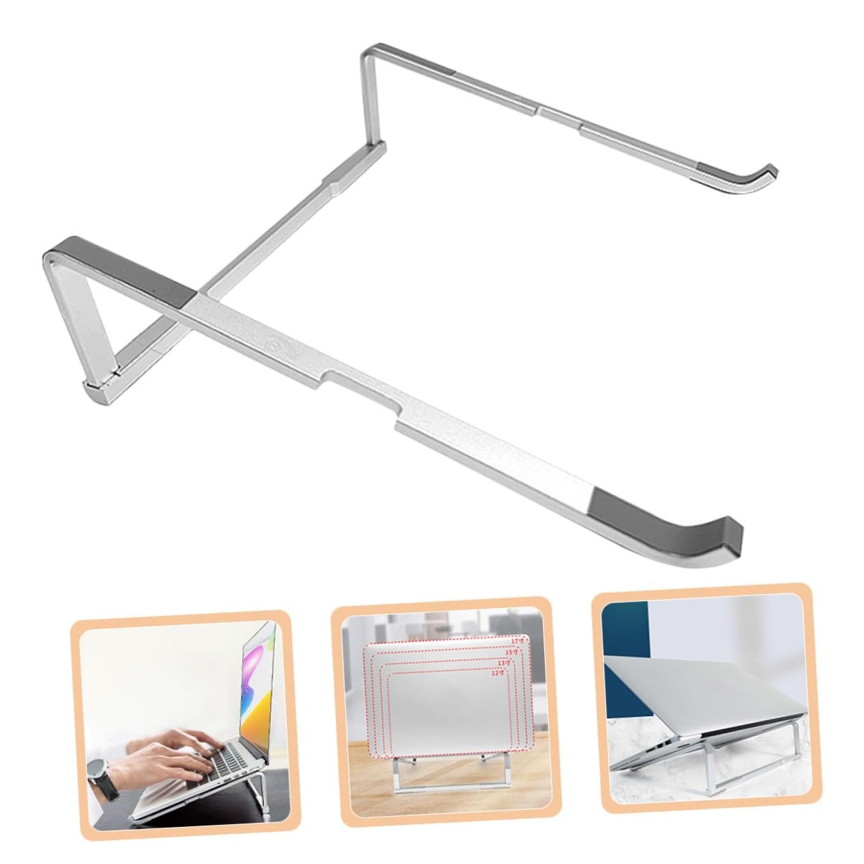 Подставка для ноутбука складная Алюминиевый сплав Регулируемая Портативная Компактная для офиса и путешествий, фото №4