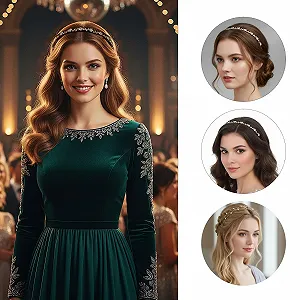 Обруч Золотистый с кристаллами synthetic.ua - Фото 1