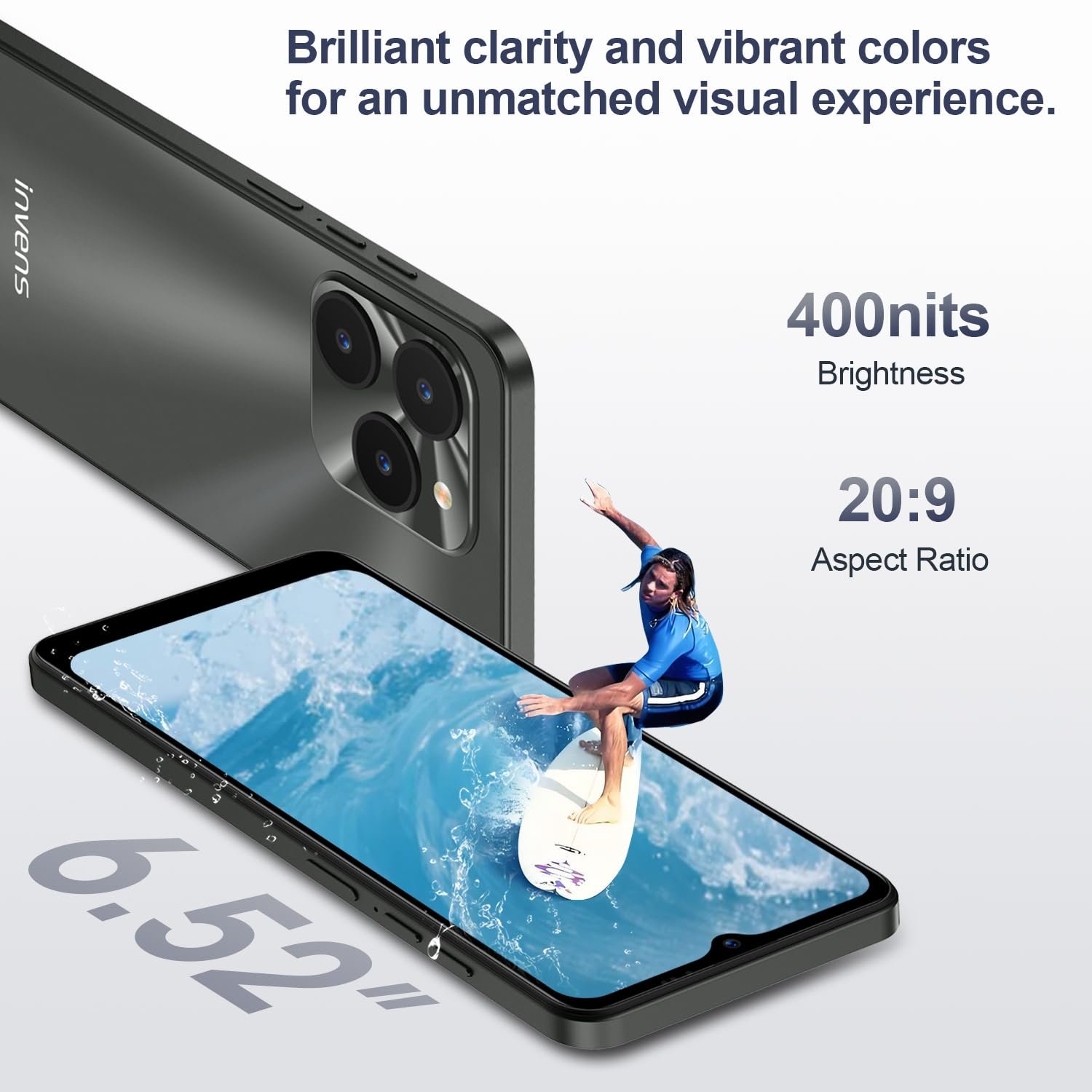 Смартфон invens Halo 5 6.52" HD+ 7GB+64GB/256GB 5000mAh 16MP Dual SIM Face ID, фото №7 Смартфон invens Halo 5 6.52" HD+ 7GB+64GB/256GB 5000mAh 16MP Dual SIM Face ID, фото №7