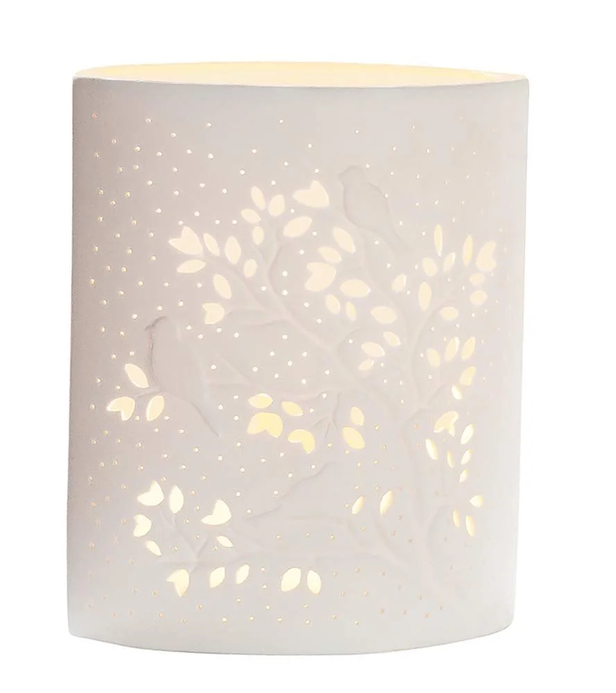 Настільна лампа Gilde Prickel порцелянова біла, фото №1