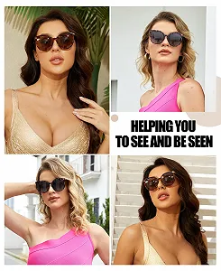 Сонцезахисні окуляри DUCO Ретро Жіночі Поляризовані Круглі  UV400 Захист Ацетатна оправа DC2340 synthetic.ua - Фото 1