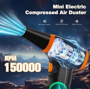 Электрическая воздуходувка WHATOOK W12 Мини 150000 RPM 8000 мАч USB synthetic.ua - Фото 1