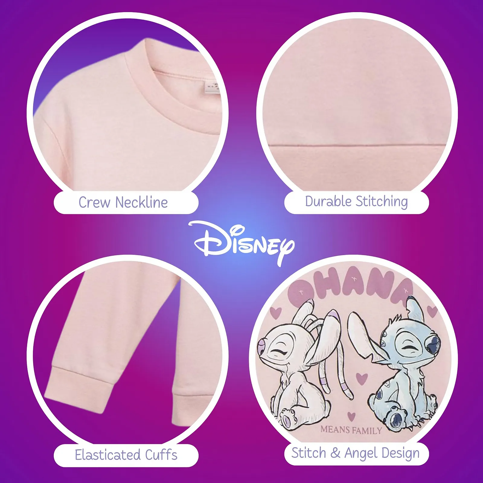 Світшот Disney Stitch для дівчат, м’який бавовняний, фото №5