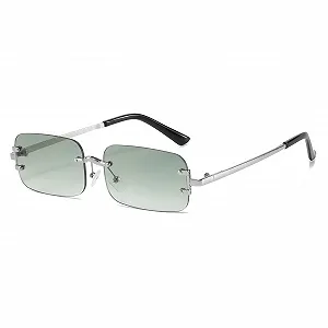 Сонцезахисні окуляри Retro Rectangular Frameless Fashion для чоловіків та жінок - Фото 1