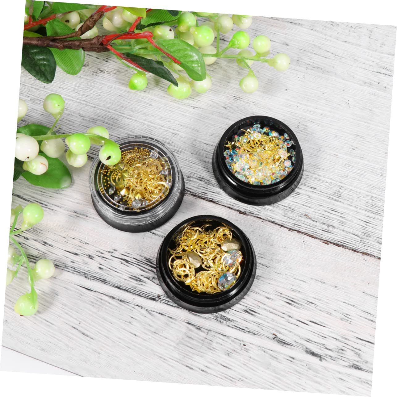 Стразы для ногтей Healeved, 4 шт, разноцветные, медная пластина, фото №7