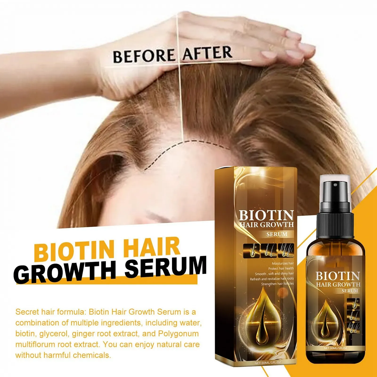 Спрей Сироватка для росту волосся Біотин, для росту волосся, фото №5