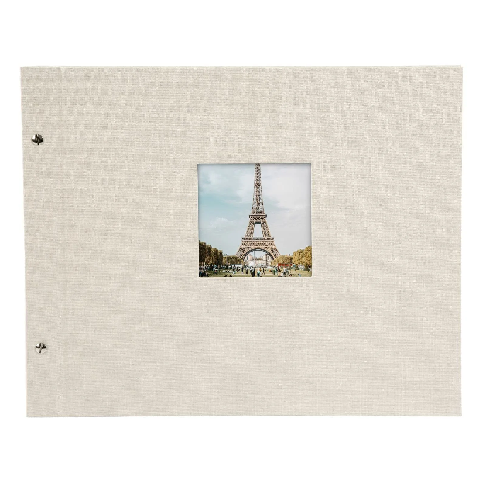 Фотоальбом на винтах goldbuch Bella Vista с вырезом для фотографий 39 x 31 см, 40 страниц с защитными разделителями, лен, серый, песочно-серый, 39 x 31 см, фото №2 Фотоальбом на винтах goldbuch Bella Vista с вырезом для фотографий 39 x 31 см, 40 страниц с защитными разделителями, лен, серый, песочно-серый, 39 x 31 см, фото №2