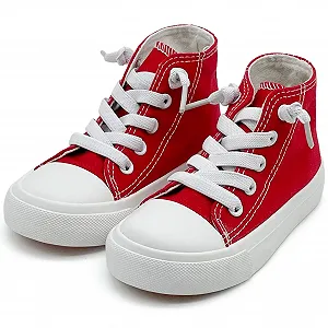 Высокие парусиновые кеды и девочек, повседневные модные школьные кроссовки для ходьбы с ремешком - Фото 1