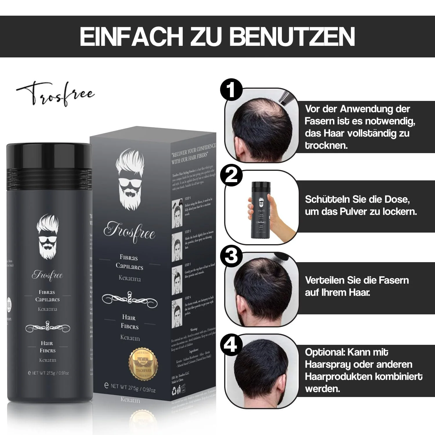 Пудра для волосся Trosfree Light Blonde 3 г, фото №5