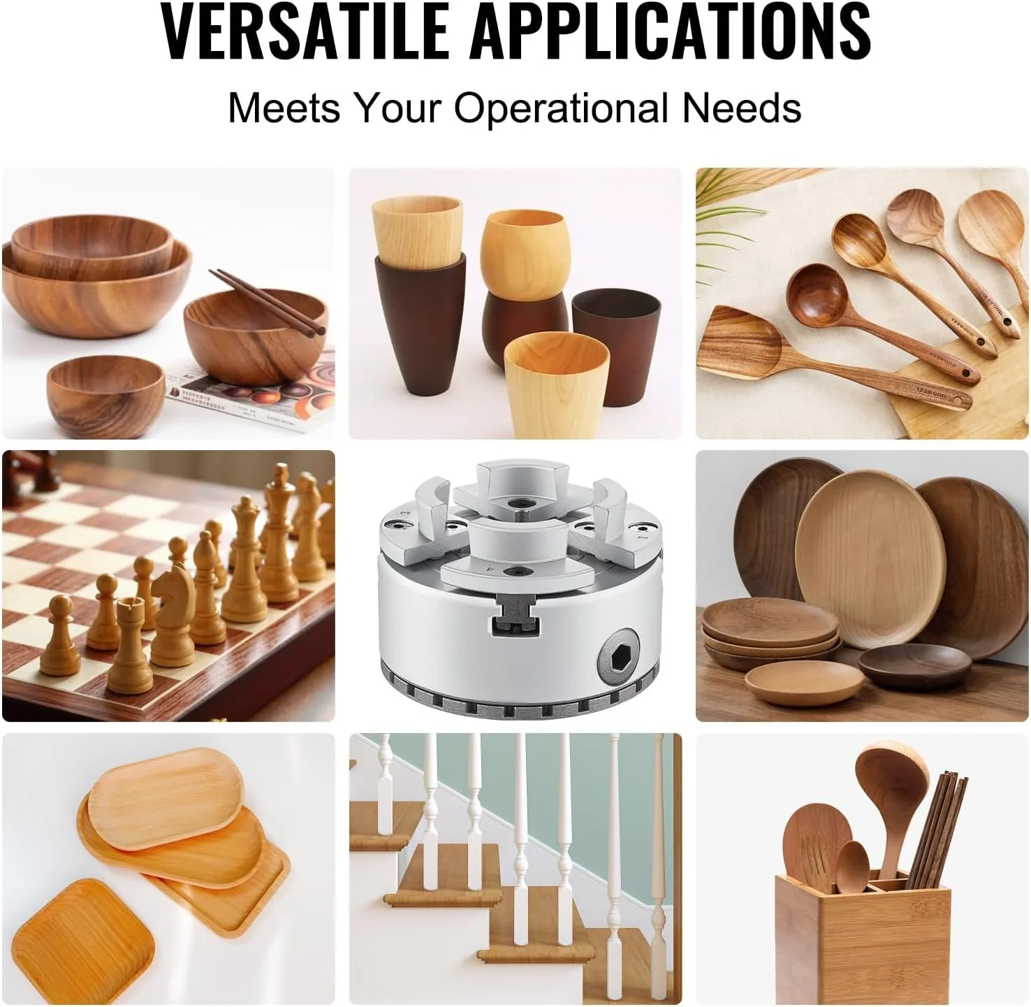 Токарный патрон VEVOR KP2-3/4 70 мм Серый, фото №6