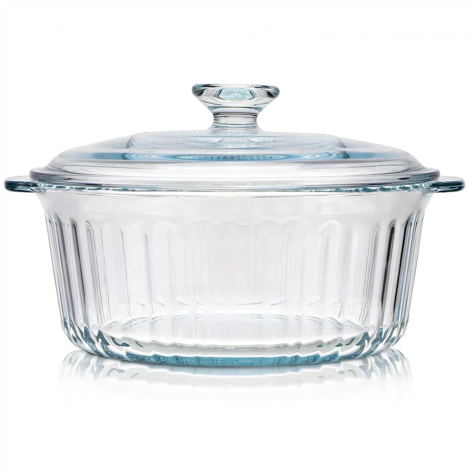 Кастрюля для запекания из боросиликатного стекла круглая с крышкой, фото №1 Кастрюля для запекания из боросиликатного стекла круглая с крышкой, фото №1