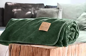 Покрывало Depotex двухстороннее 150 x 200 см, цвет: темно-зеленый - зеленый synthetic.ua - Фото 1