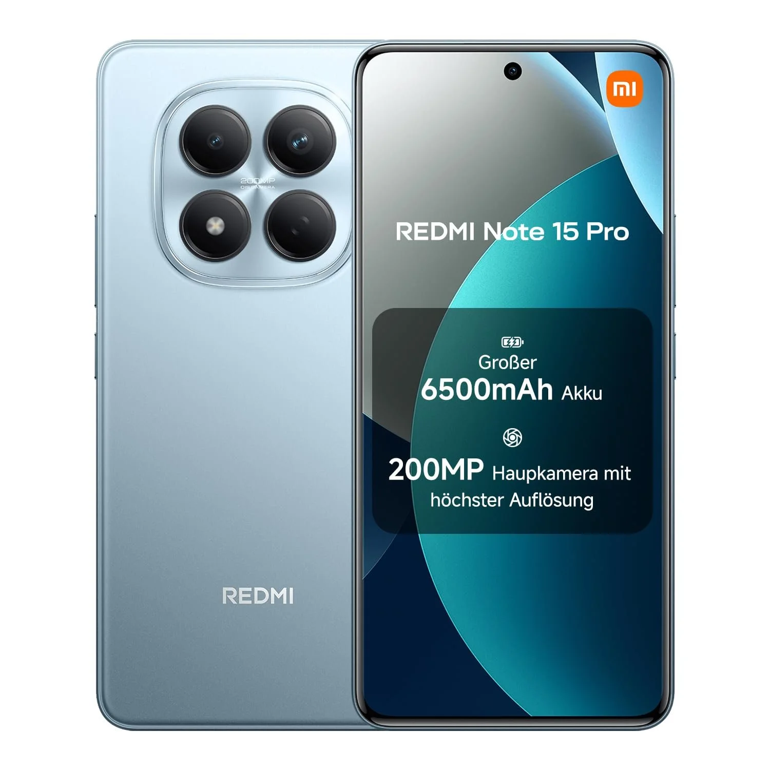 Смартфон XIAOMI Redmi Note 15 Pro 8/256 ГБ 6500 мАч 200 Мп IP65 6.77" FHD+ AMOLED Glacier Blue, фото №1