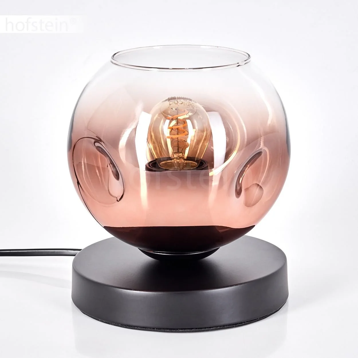 Настільна лампа Ripoll Метал/Скло 15 см 1 x E27 Чорний/Мідний/Прозорий, фото №9