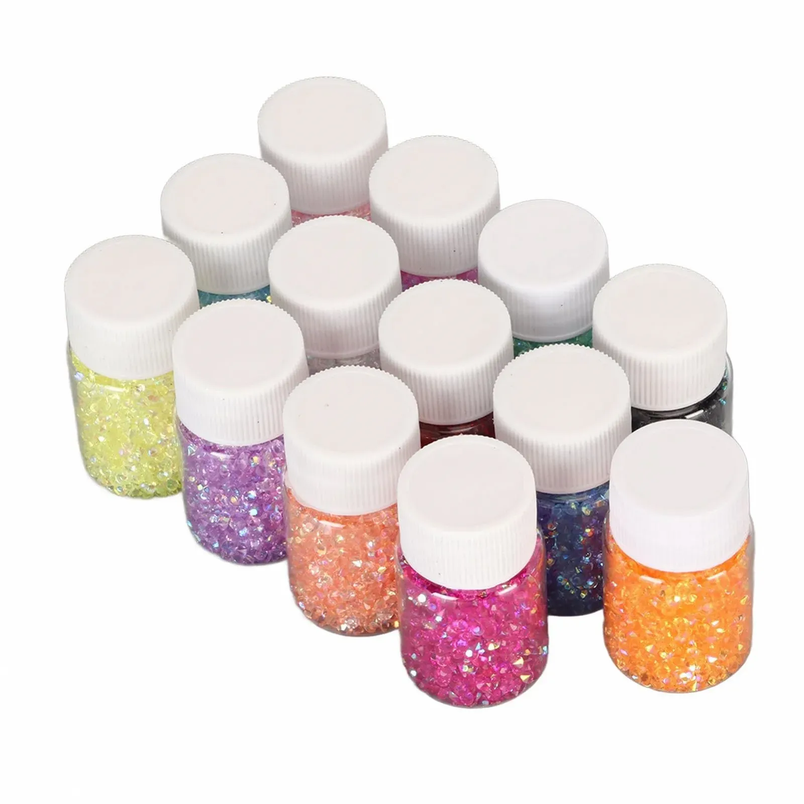 Крошечные Стразы для ногтей 13 цветов Кружевная подложка Высокая яркость Разноцветные стразы Многогранная огранка Стойкий цвет, фото №1