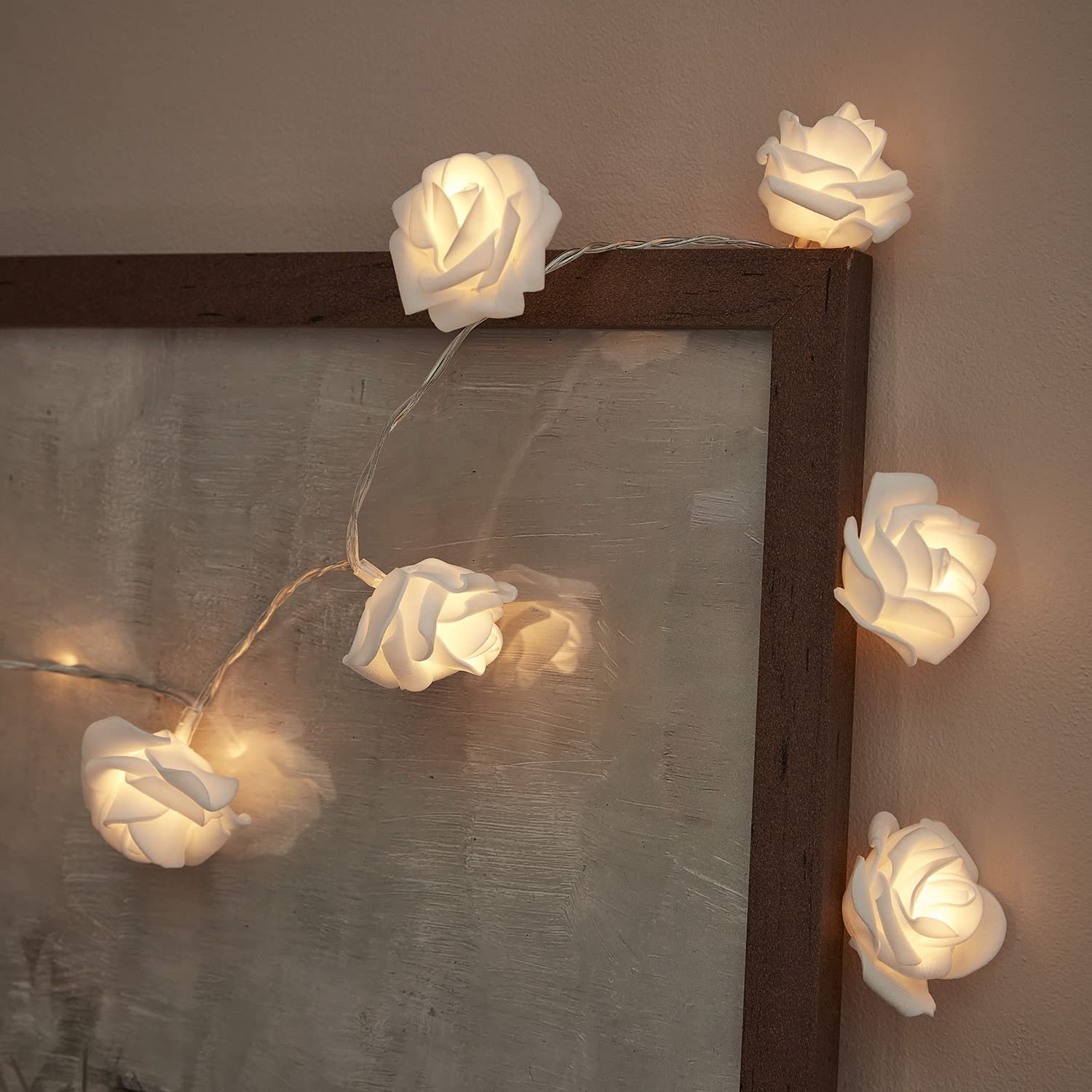 Гірлянда Lights4fun Rose White 20 LED на батарейках, фото №2
